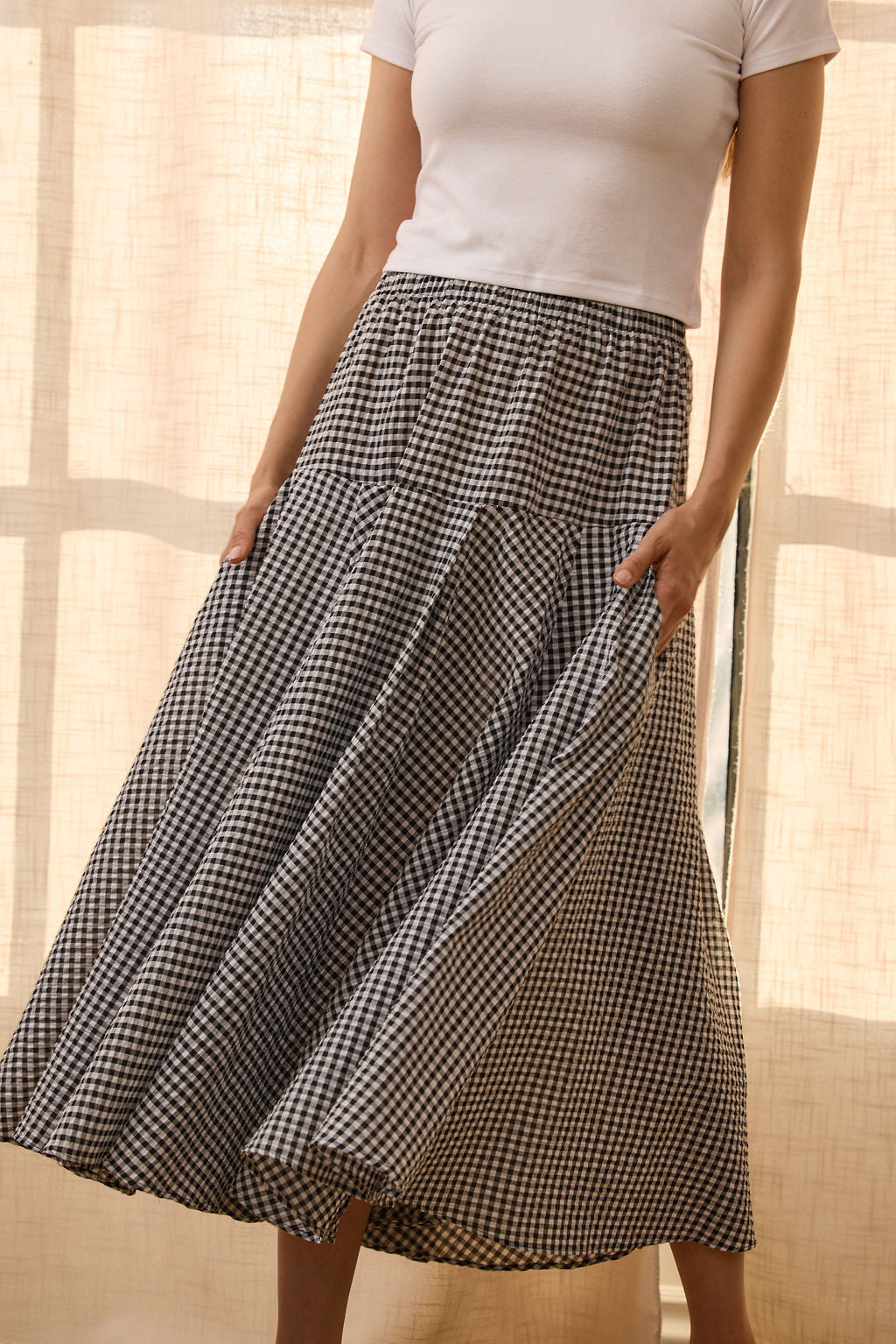 Gingham Maxi Skirt