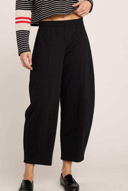 Willow Fleece Barrel Pants - Black