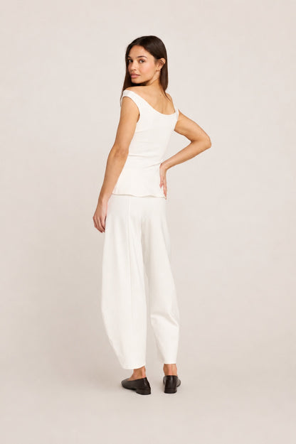 Lara Ponte Barrel Pant - White