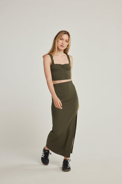 Nina Maxi Skirt - Olive
