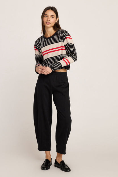 Willow Fleece Barrel Pants - Black