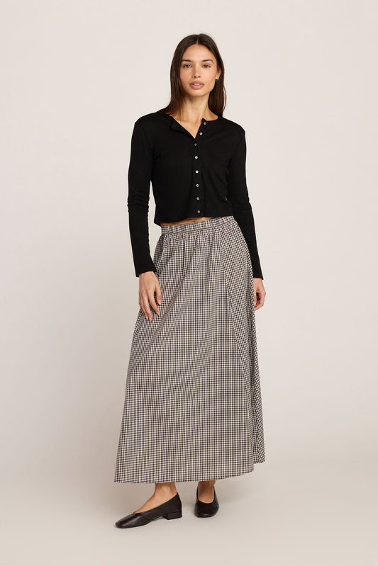 Emma Maxi Skirt  -  Black Plaid