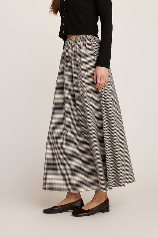 Emma Maxi Skirt  -  Black Plaid