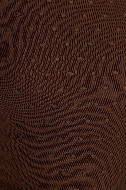 Emma Midi Skirt - Brown Polka Dot