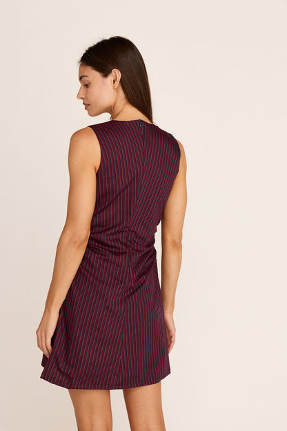 Annika Mini Dress - Burgundy Stripe