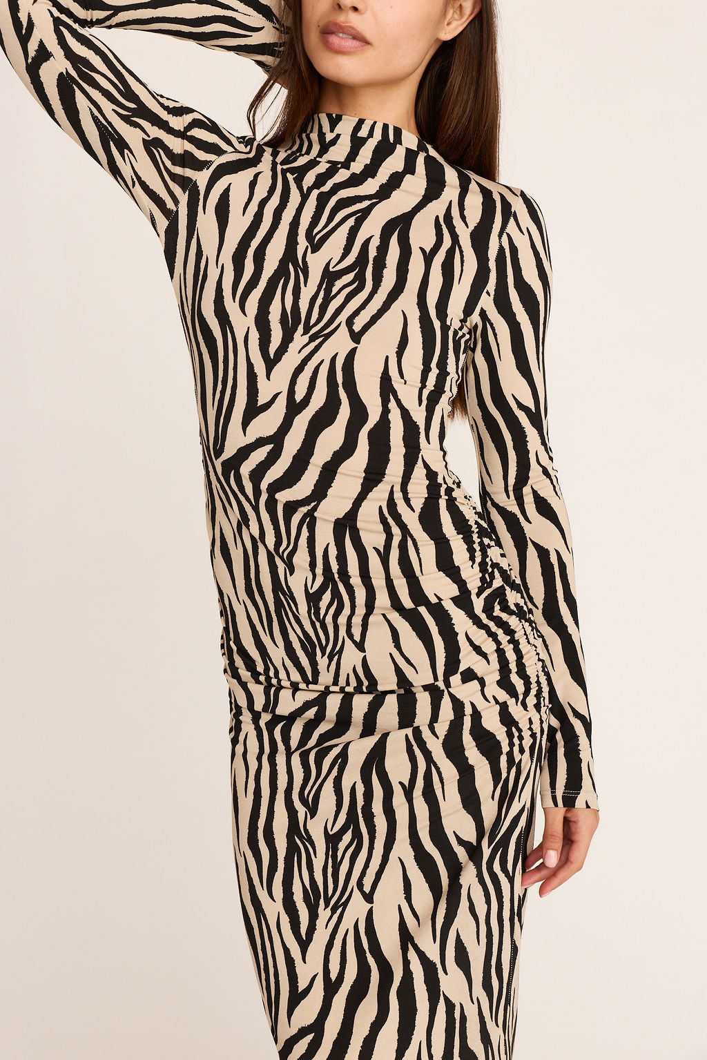 Violette Midi Dress - Zebra Print