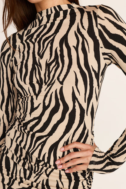 Violette Midi Dress - Zebra Print