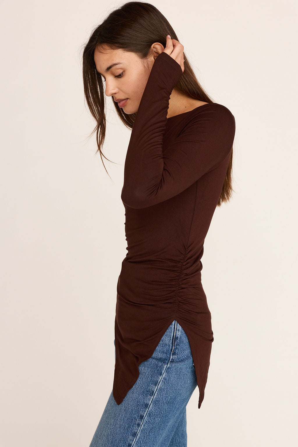 Florence Long Sleeve Top- Chocolate