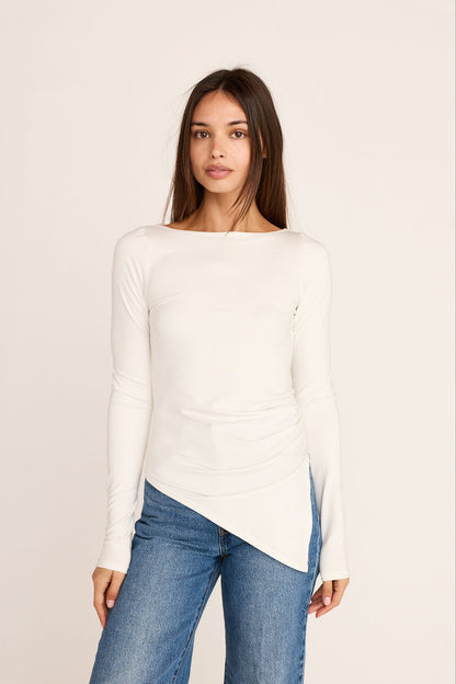Florence Long Sleeve Top- Ivory