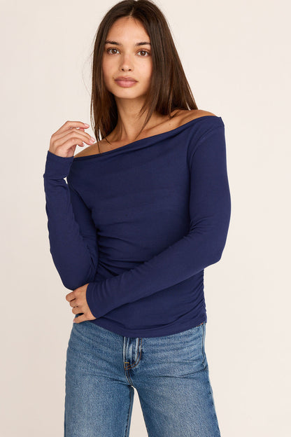 Angelica Long Sleeve Top - Navy