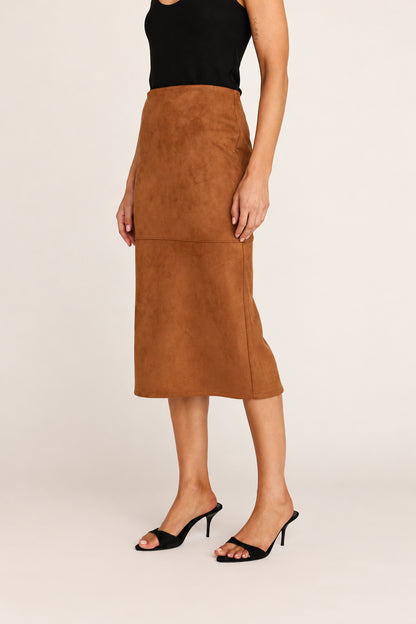 Adeline Midi Skirt - Taupe Mirage