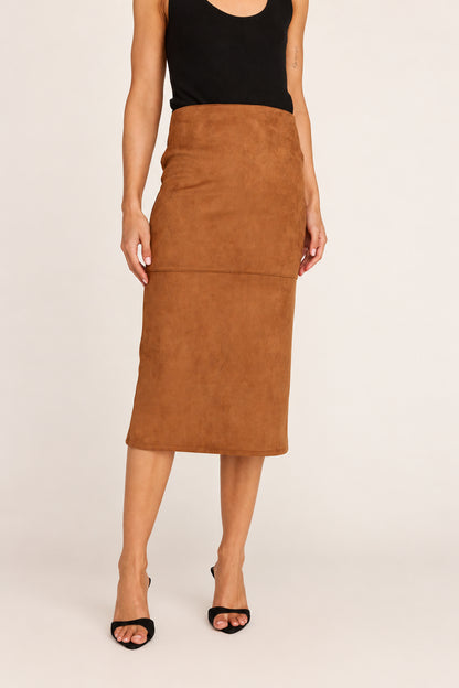 Adeline Midi Skirt - Taupe Mirage