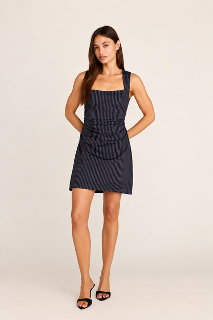 Annika Mini Dress - Navy Stripe