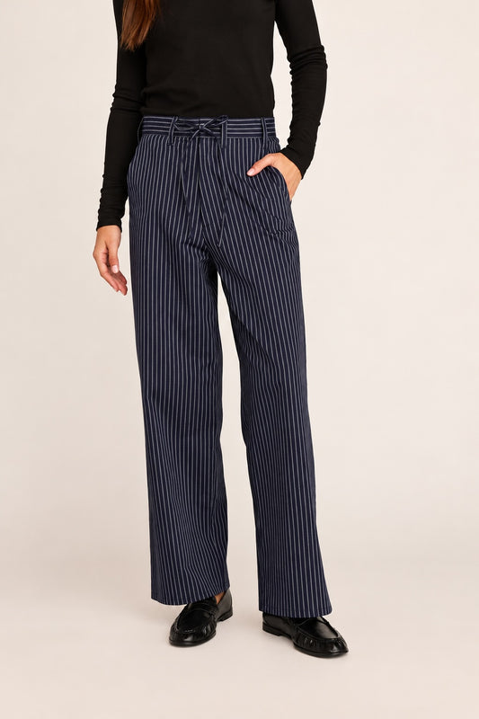 Annika Stripe Pants - Navy Stripe