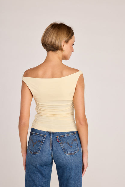 Angelica Rib Top - Pastel Yellow
