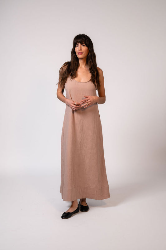 Jasmine Cotton Maxi Dress - Latte