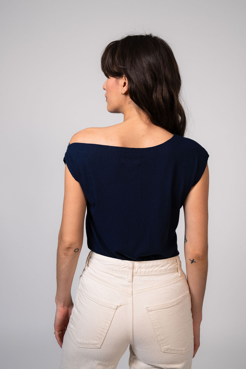 Drop Shoulder Top - Navy