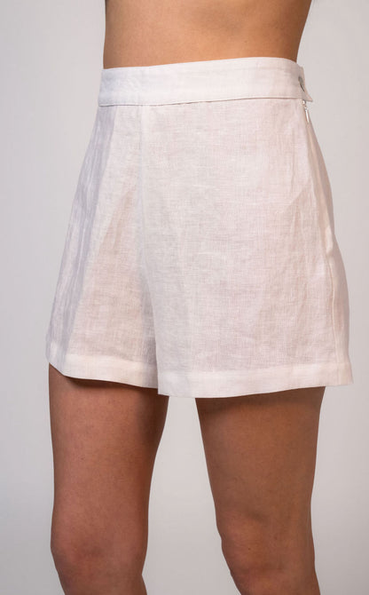 Dahlia Linen Shorts - White