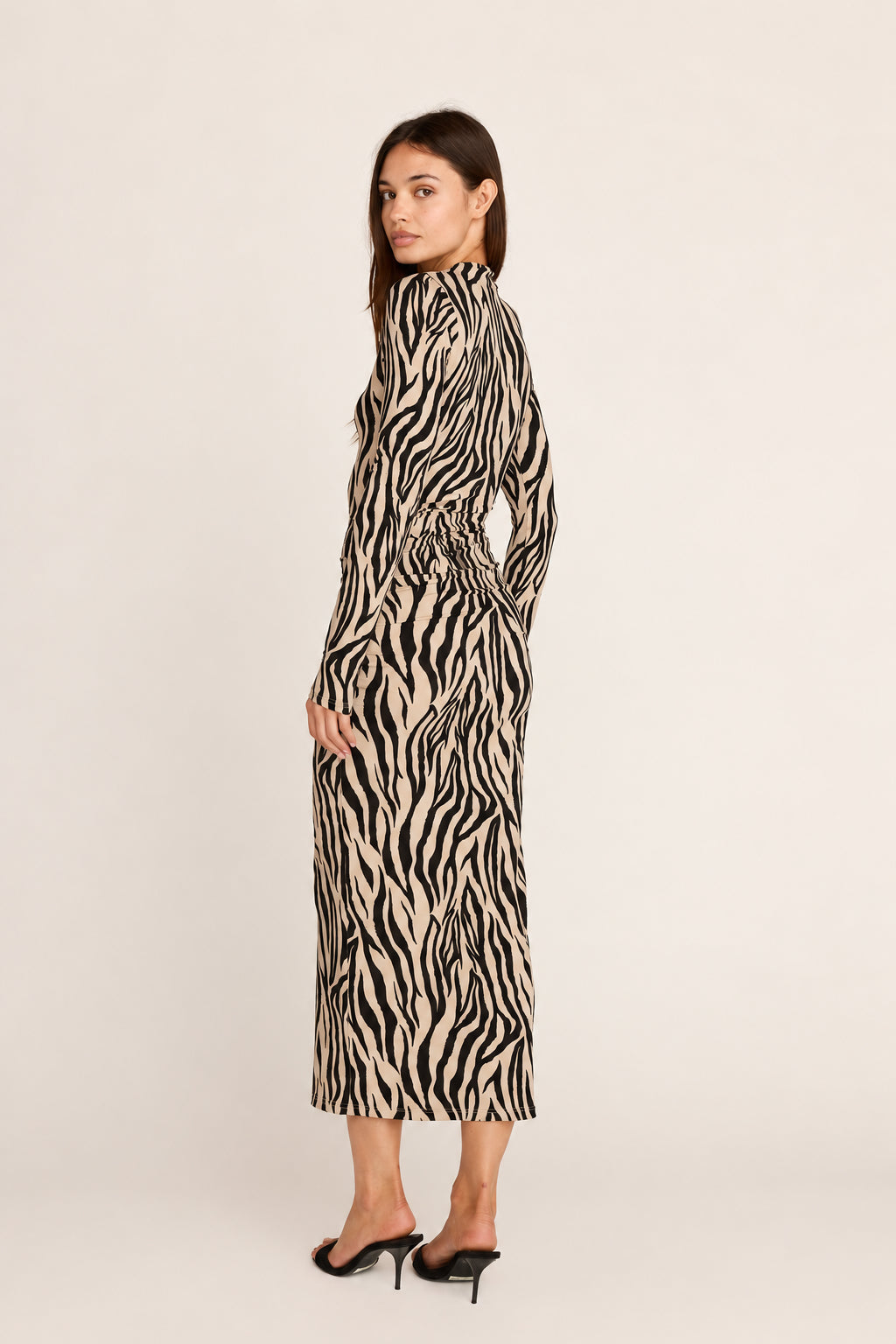 Violette Midi Dress - Zebra Print