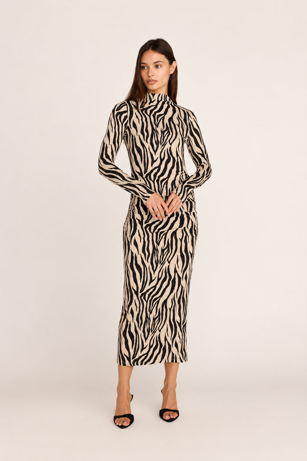 Violette Midi Dress - Zebra Print