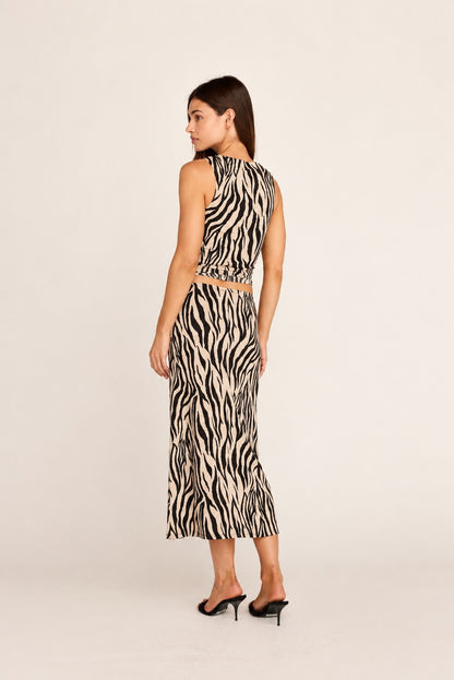 Emma Midi Skirt - Zebra Print