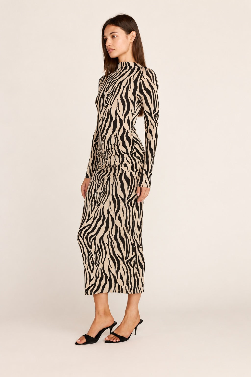 Violette Midi Dress - Zebra Print