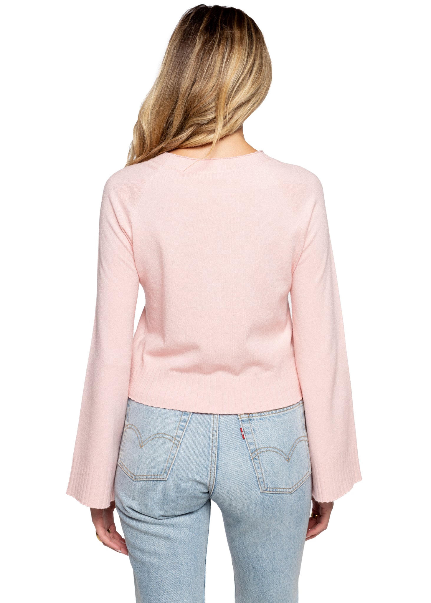 Cropped Sweater - Light Pink