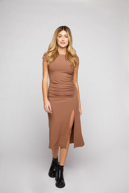 Ayla Rib Dress - Mocha