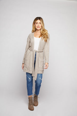 Belted Cardigan - Oatmeal