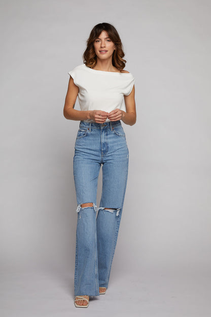 Drop Shoulder Top - Off White