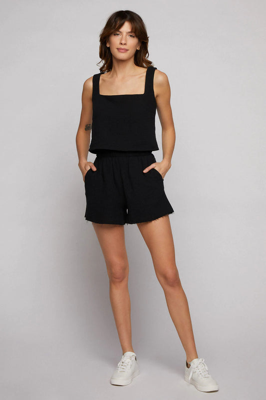 Marina High Waisted Shorts - Black