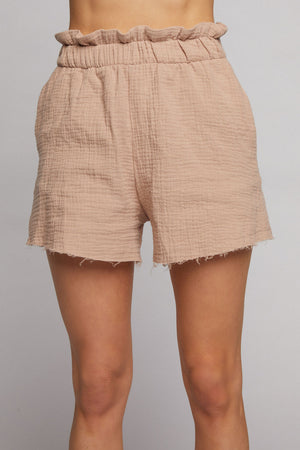 Marina High Waisted Shorts - Taupe