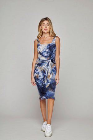 Tie Front Midi Dress - Tie-Dye