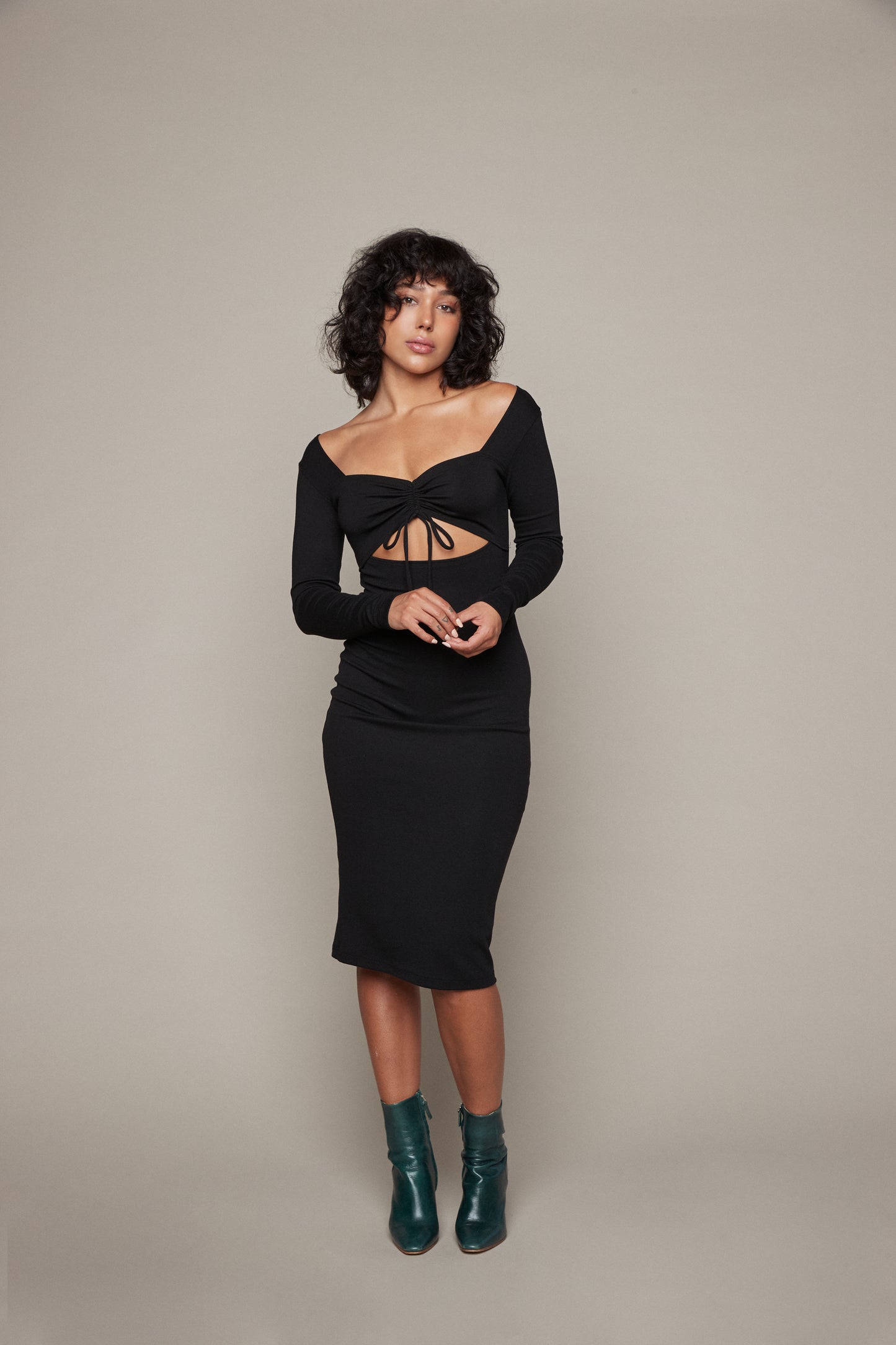 Tiffany Midi Dress - Black