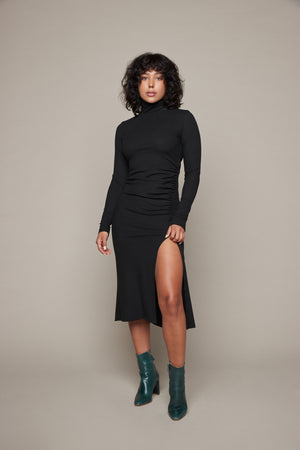 Sophie Rib Dress - Black