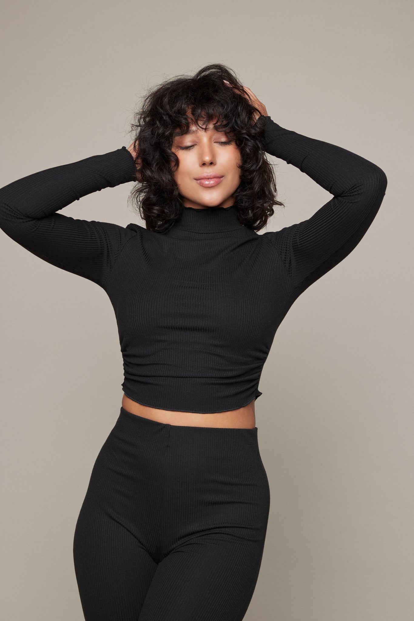 Kelly Mock Neck Top - Black