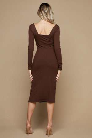 Emilia Rib Dress - Chocolate