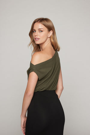 Drop Shoulder Top - Olive