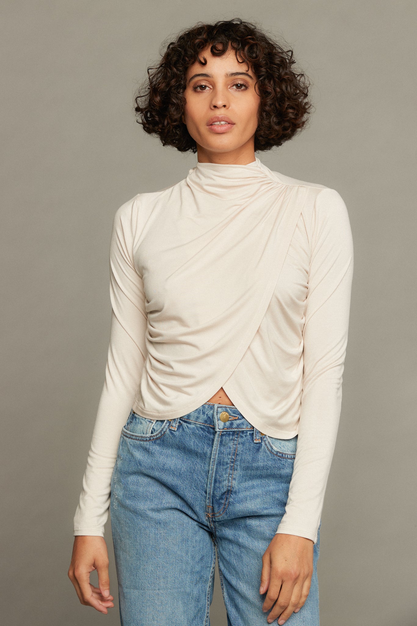 Melissa Draped Top - Antique White
