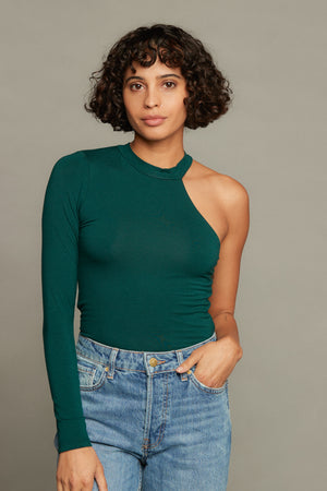 Alexa One Shoulder Top - Emerald