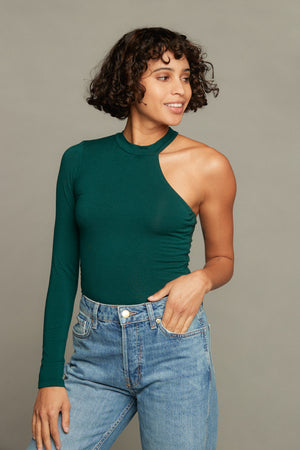 Alexa One Shoulder Top - Emerald