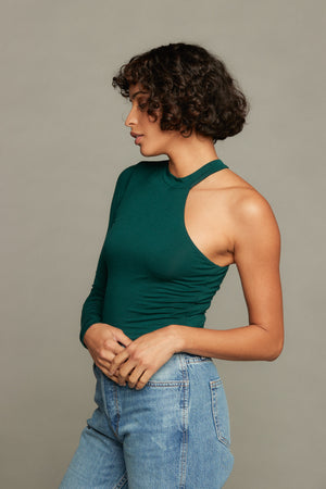 Alexa One Shoulder Top - Emerald