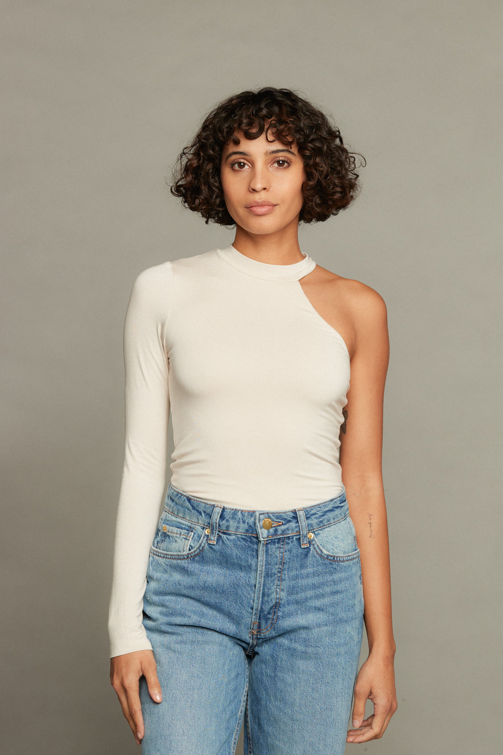 Alexa One Shoulder Top - Antique White