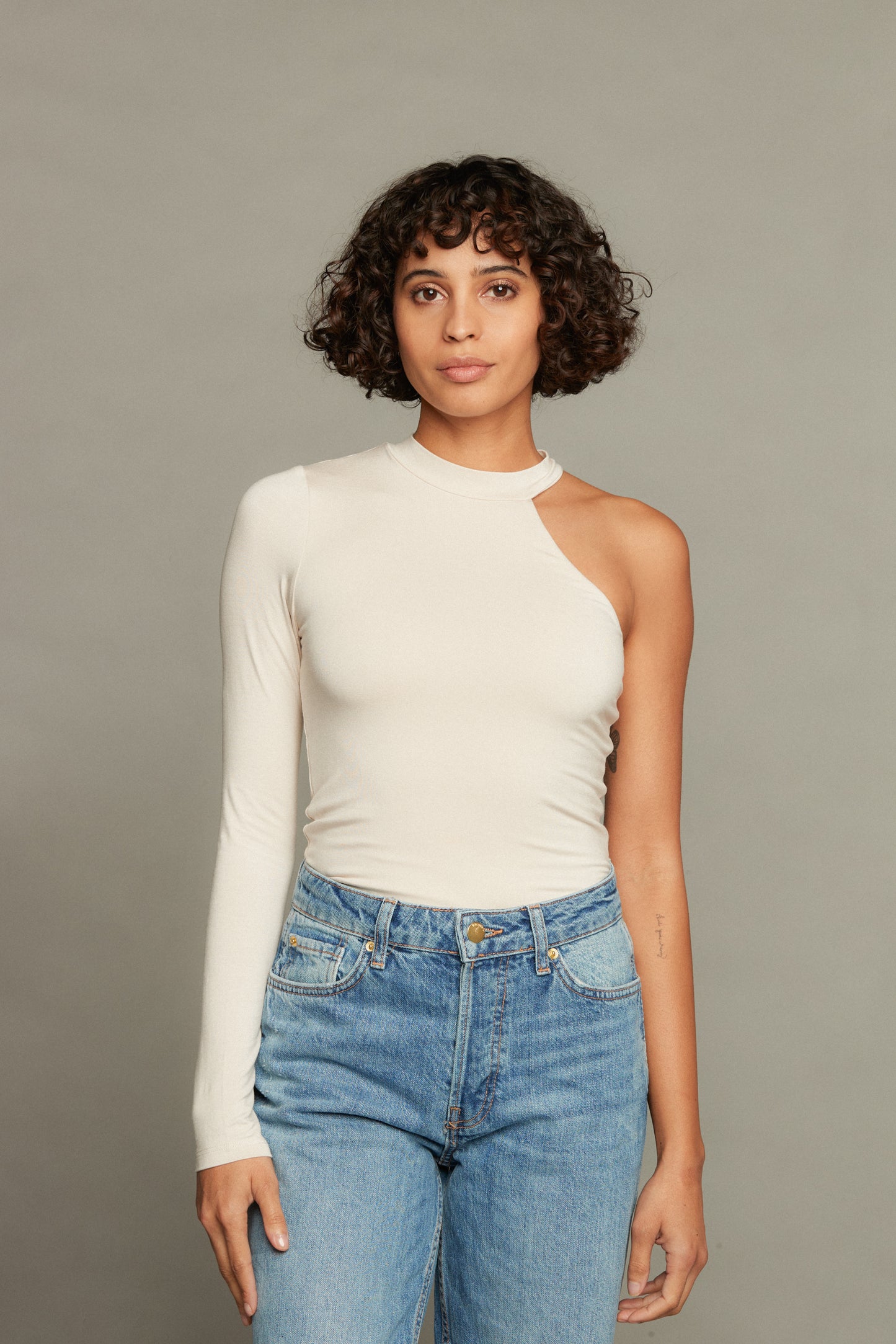 Alexa One Shoulder Top - Antique White