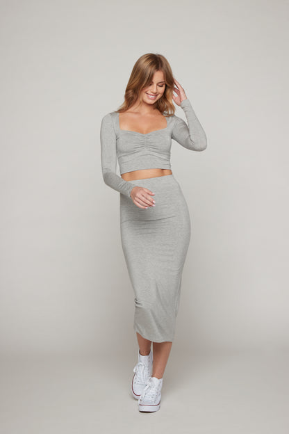 Aria Skirt  - Heather Grey